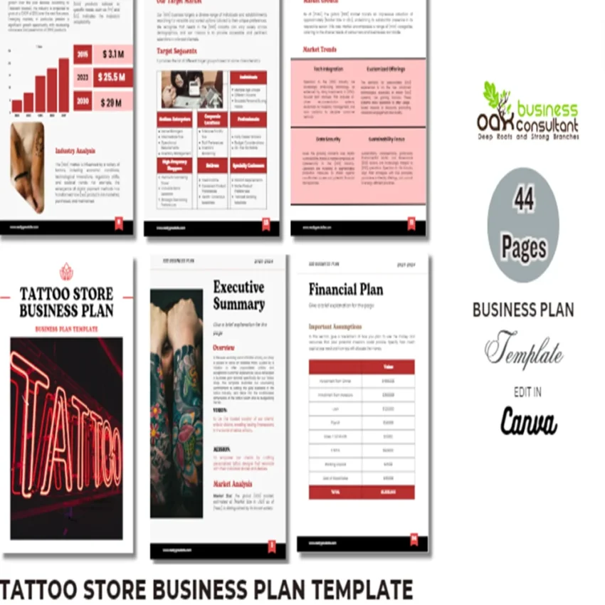 Tattoo Store Business Plan - Product Image
