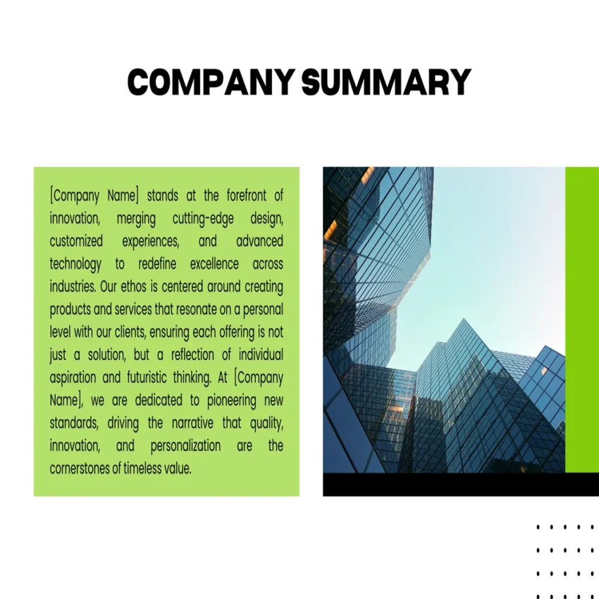 Basic Pitch Deck - Company Summary