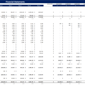 Soccer Club Financial Model Template - Income Statement