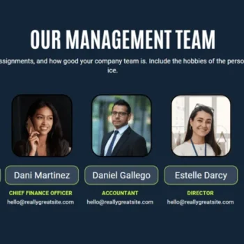 Software Pitch Deck Template - Our Management Team