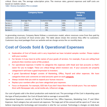 Meal Kit Services Business Plan