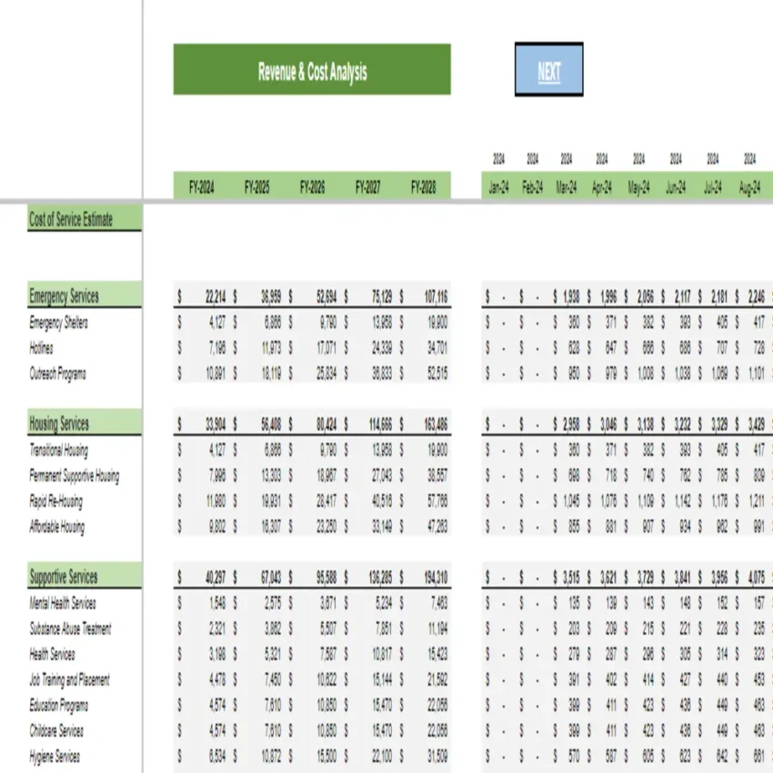 Homeless Rental Financial Model - Cost Analysis