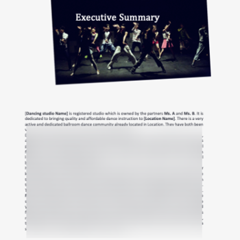 Dance studio Business Plan