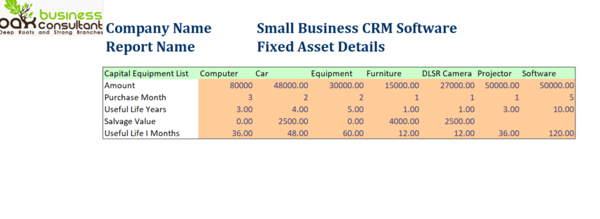 Small Business CRM Software Excel Financial Model