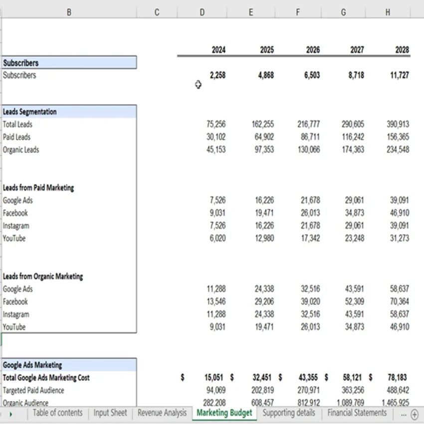 Marketing budget