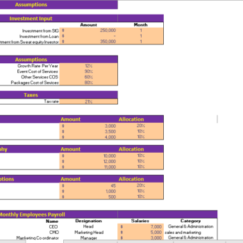 Photographer Excel Financial Model