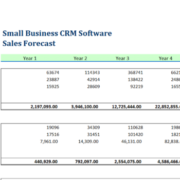 Small Business CRM Software Excel Financial Model