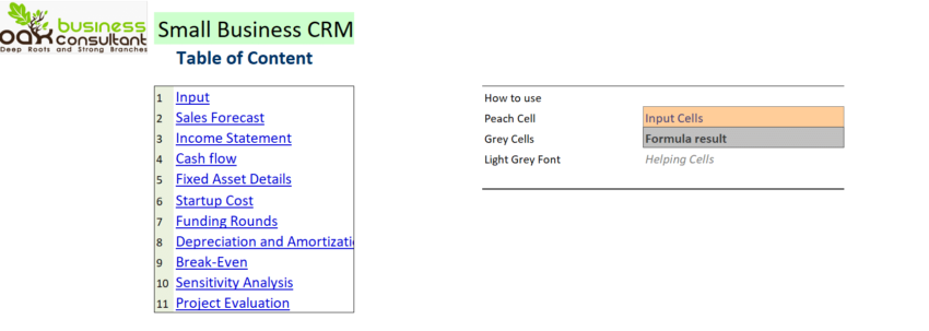 Small Business CRM Software Excel Financial Model