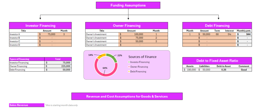 Wedding Agency Financial Model - Input Sheet