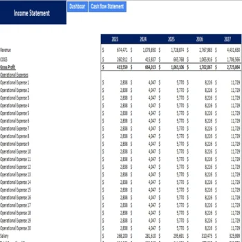 Landscape Design Excel Financial Model Template-Income Statement