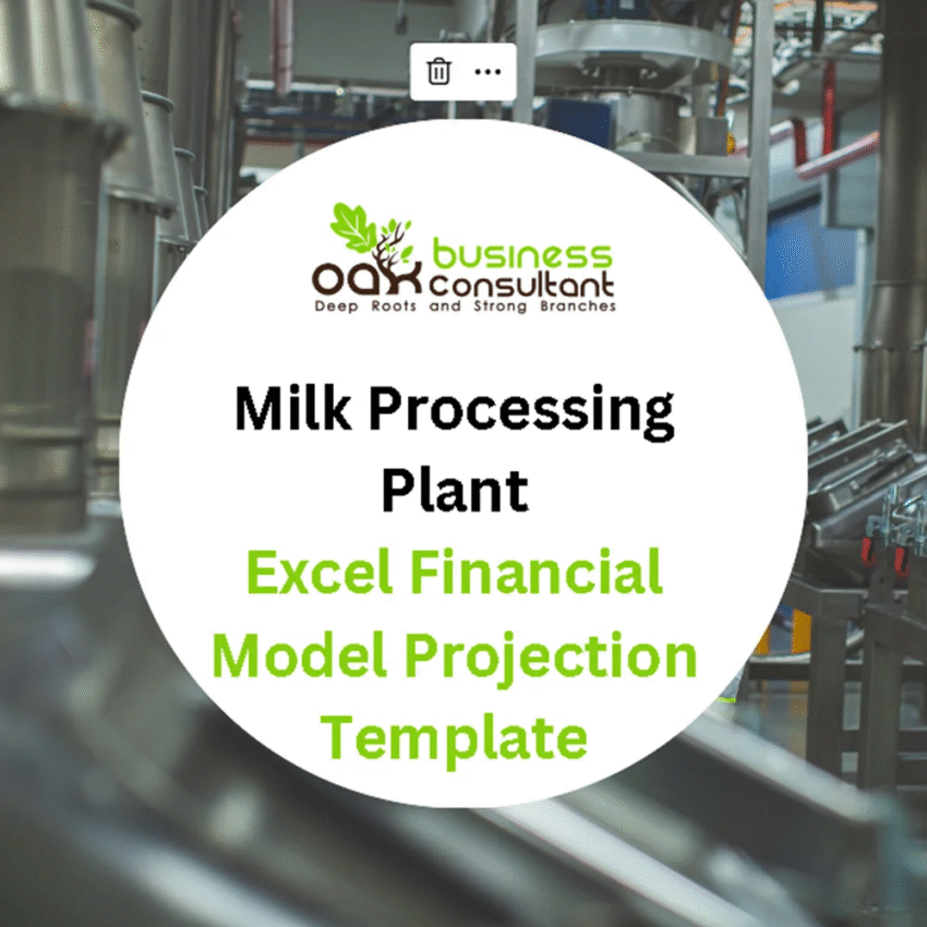Milk Processing Plant Excel Financial Model - Product Image Milk Processing Plant Excel Financial Model - Product Image