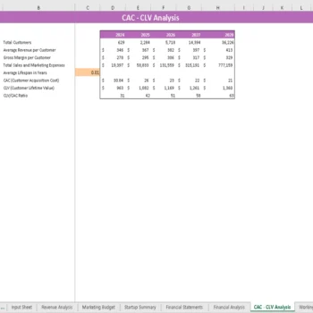 Milk Processing Plant Financial Model - CAC-CLV Analysis