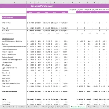 Milk Processing Plant Financial Model - Income Statement