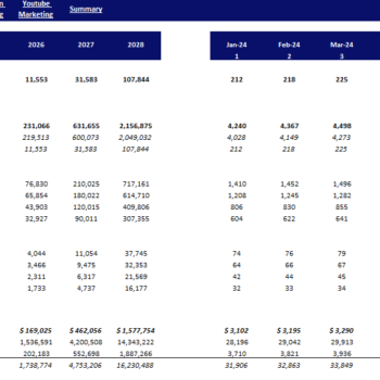 SVOD Advanced Excel Financial Model Template