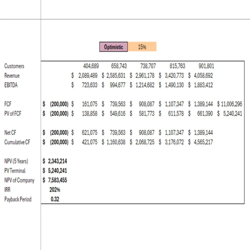 Online Perfume Shop Excel Financial Model Template - Sensitivity Analysis