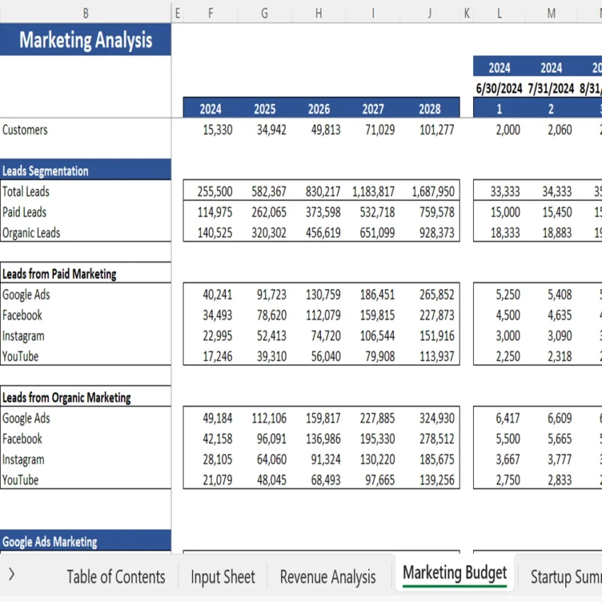 Website Hosting Service - Marketing Budget