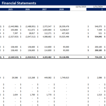 Clothing Brand Financial Model-Balance Sheet