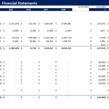 Clothing Brand Financial Model-Cashflow Statement