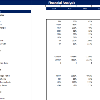 Clothing Brand Financial Model-KPIs and Ratios