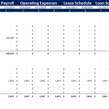 Clothing Brand Financial Model-Lease Schedule