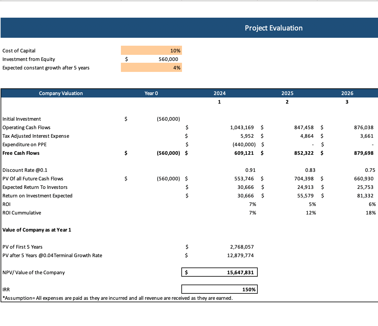 Liquor Store Excel Financial Model - Company Valuation