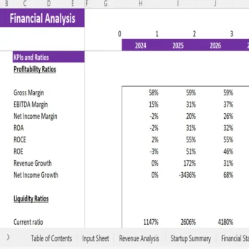 Mental Health Center Financial Model - KPIs and Ratios