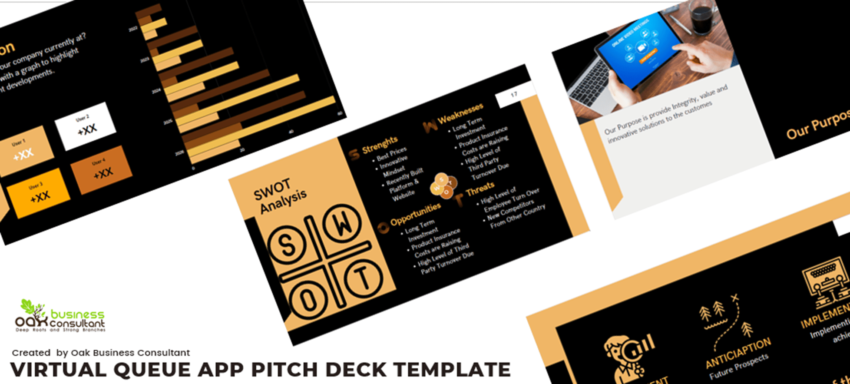 Virtual Queue App Pitch Deck Template