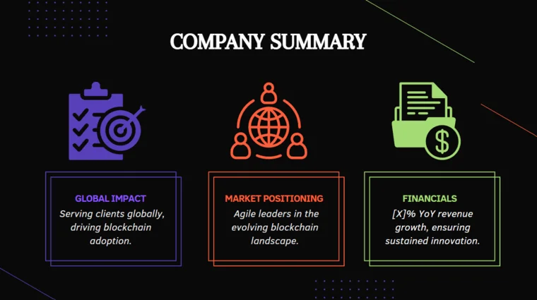 Blockchain Development Pitch Deck - Company Summary