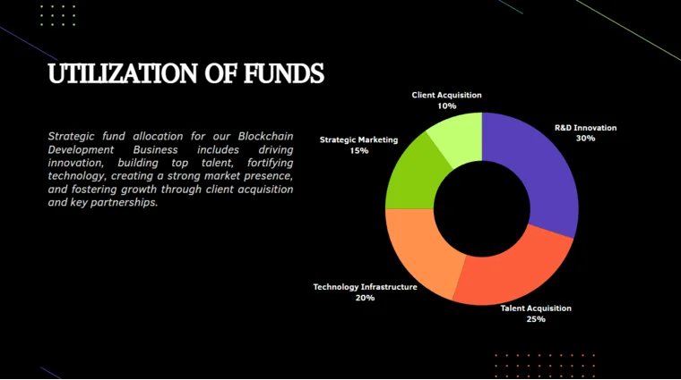 Blockchain Development Pitch Deck - Utilization of Funds