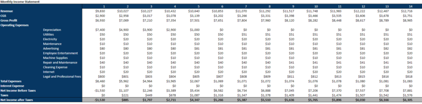 Hardware Retail Store - Monthly PnL