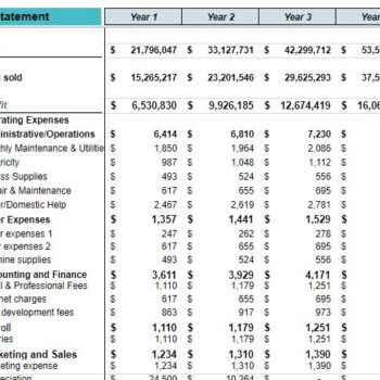 Pet Store Excel Financial Model