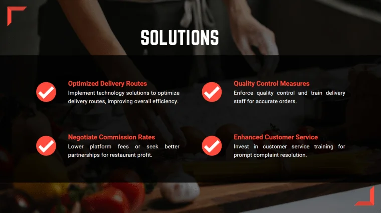 Online Food Delivery Pitch Deck Template - Solutions