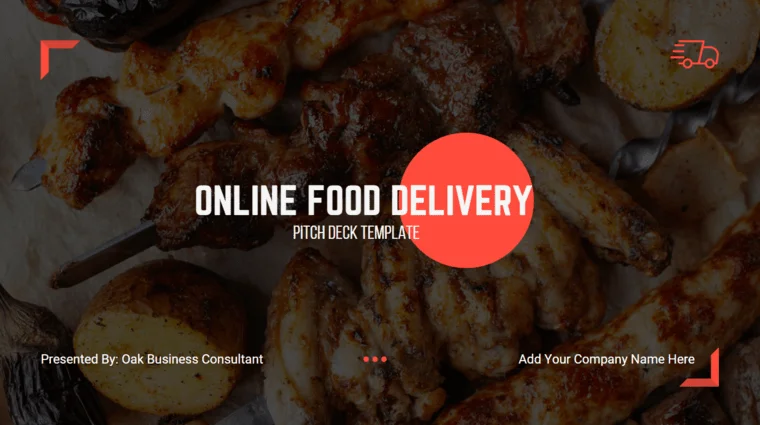 Online Food Delivery Pitch Deck Template - Title Page