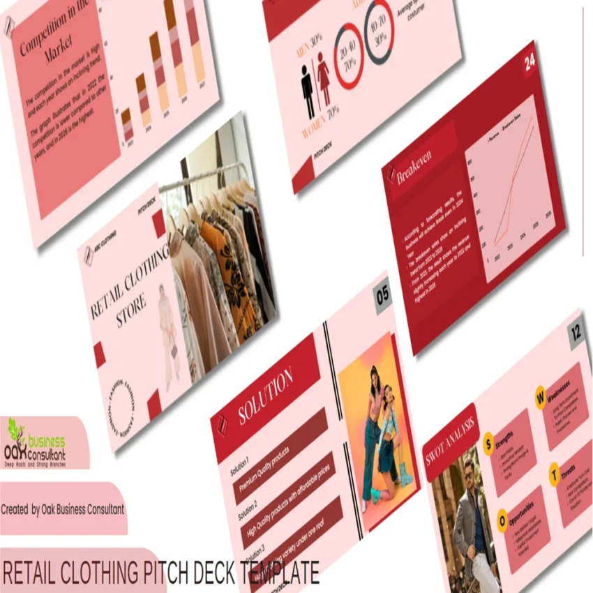 Retail Clothing Store Pitch Deck Template - Feature Image Cover Page