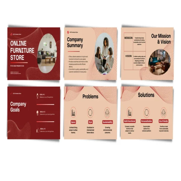 Online Furniture Store Pitch Deck Template Oak Business Consultant