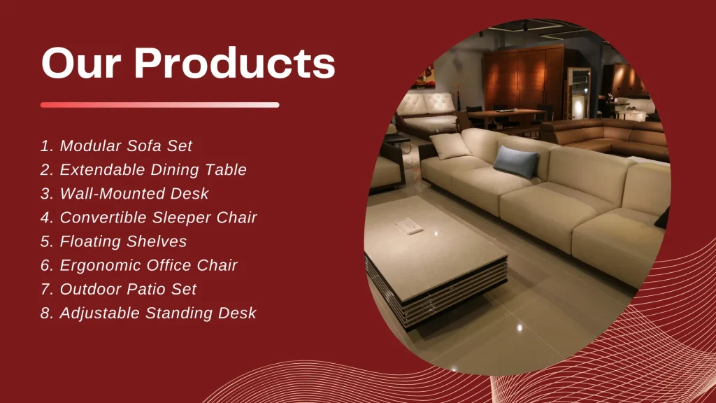 Online Furniture Store Pitch Deck Template - Product Description