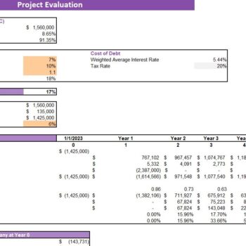 Soybeans Farming Excel Financial Model-Project Evaluation