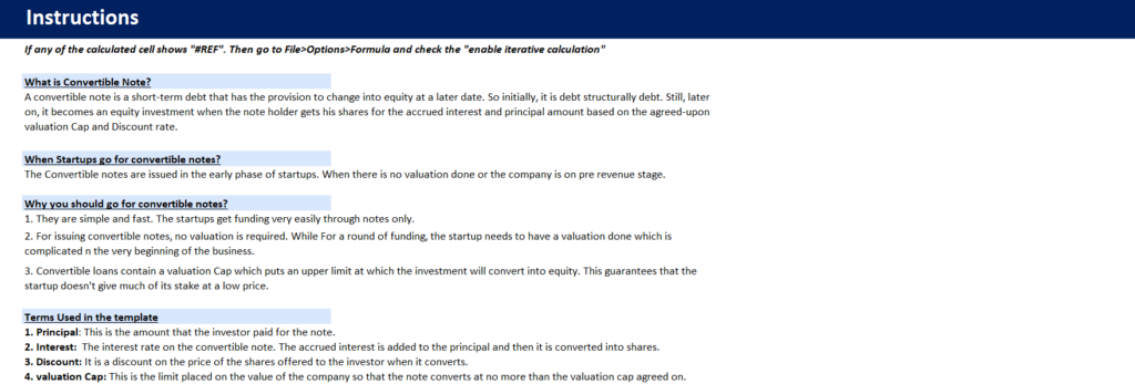 Convertible Note Calculator Excel Template - Oak Business Consultant