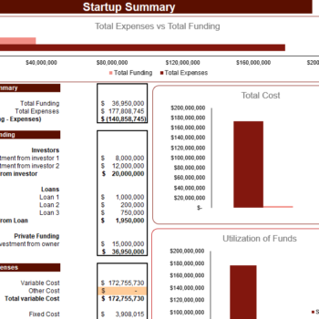 Fossil Fuel Electric Power Generation Financial Model - Startup Summary