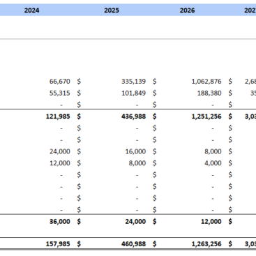 Pub Excel Financial Model Template-Balance Sheet