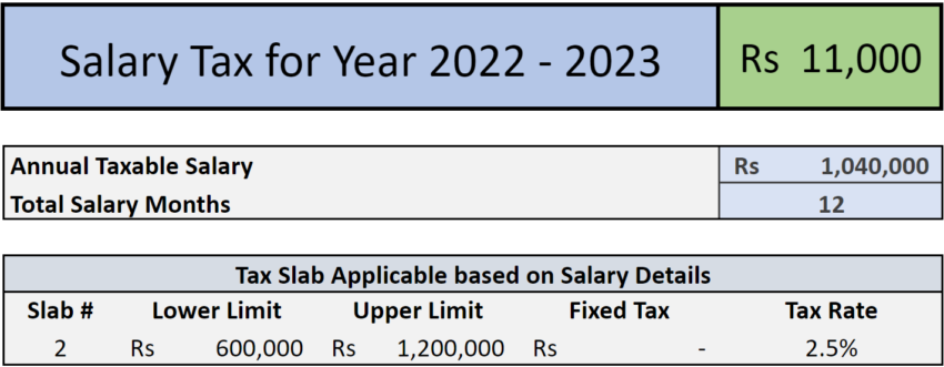 Salary Tax Calculator Excel Template