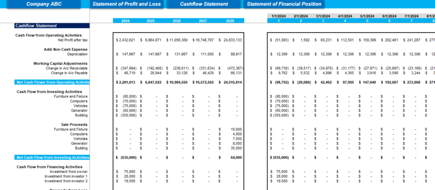 Office Administrative Services Excel Financial Model