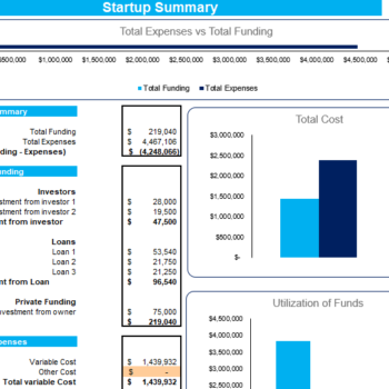 Office Administrative Services Excel Financial Model