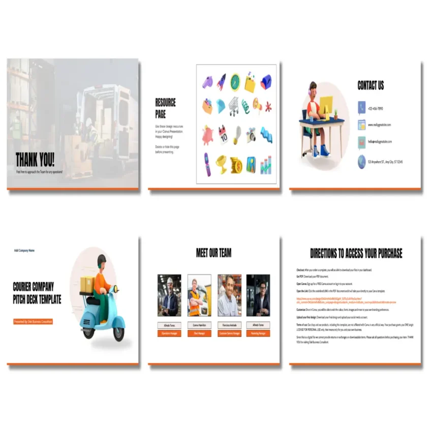 Courier Company Pitch Deck Template - Contact Us - FI