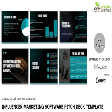 Influencer Marketing Software Pitch Deck Template - Company Summary - FI