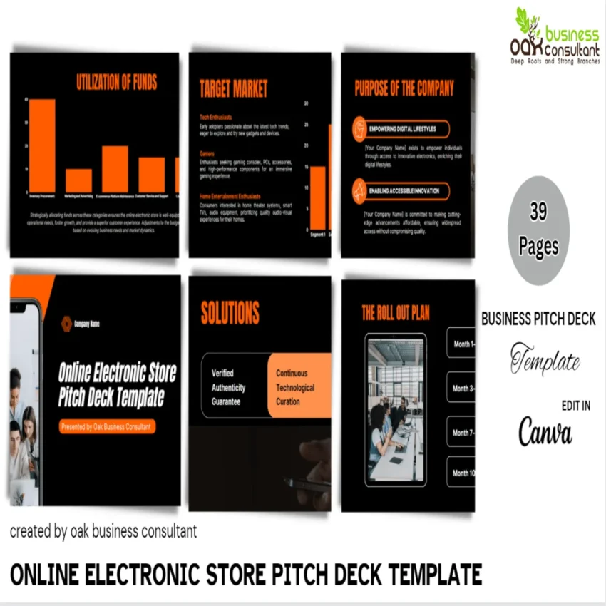 Online Electronic Store Pitch Deck - Company Summary - FI