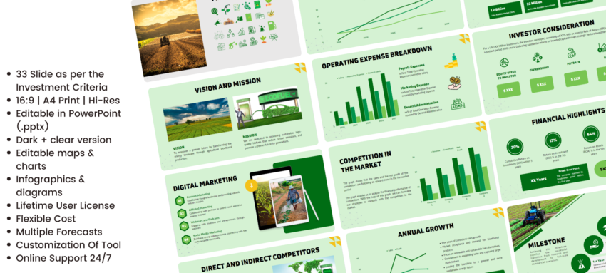 Agricultural Bioethanol Pitch Deck Template- Marketing Strategy, Annual Growth