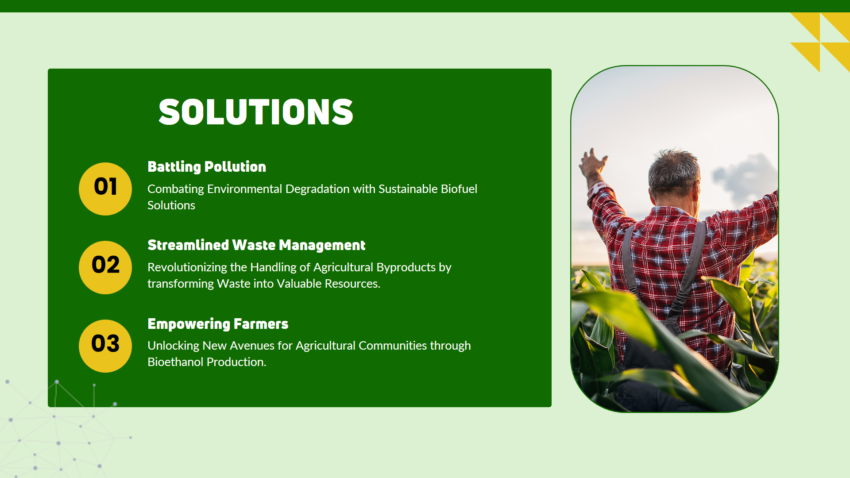 Agricultural Bioethanol Pitch Deck Template- Solutions