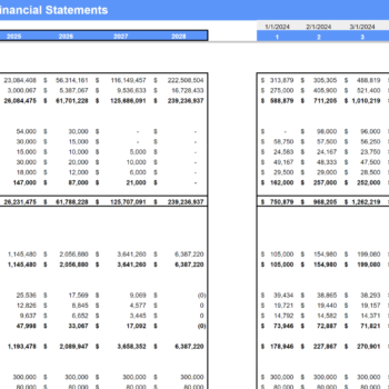 Employment Placement Agencies Excel Financial Model-Balance Sheet