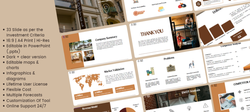 Hostel Pitch Deck Template - Market Validation